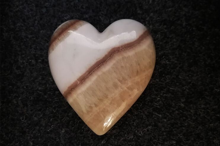 Peruvian pink aragonite heart