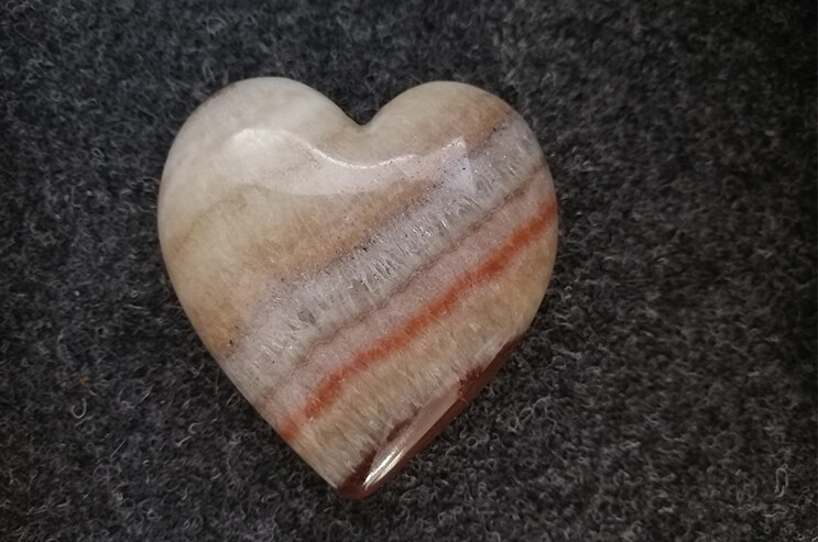 Peruvian pink aragonite heart