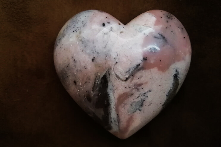 Pink boulder opal heart