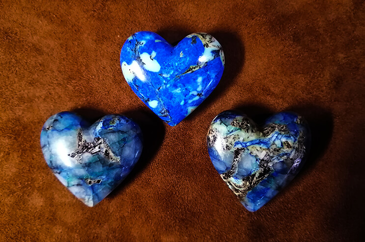 Azurite "Blue Ocean" hearts