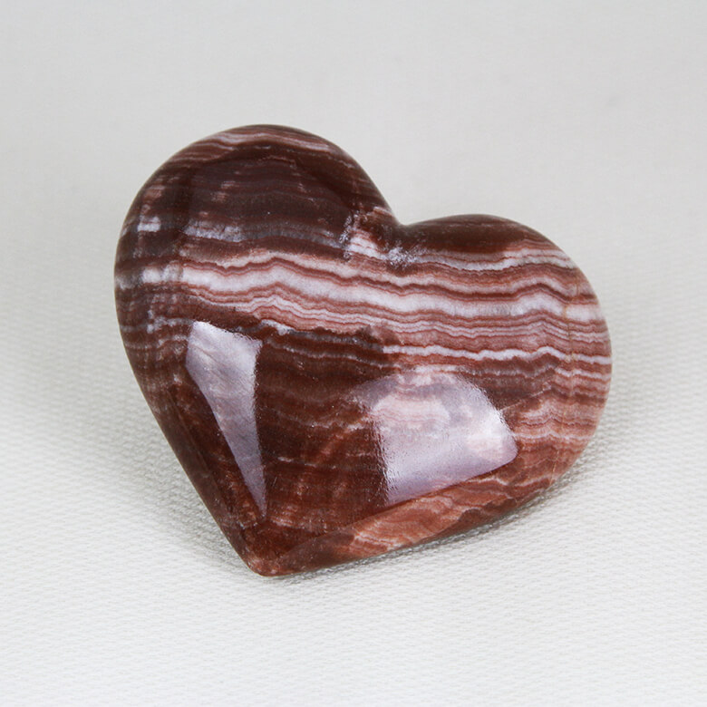 Red aragonite heart