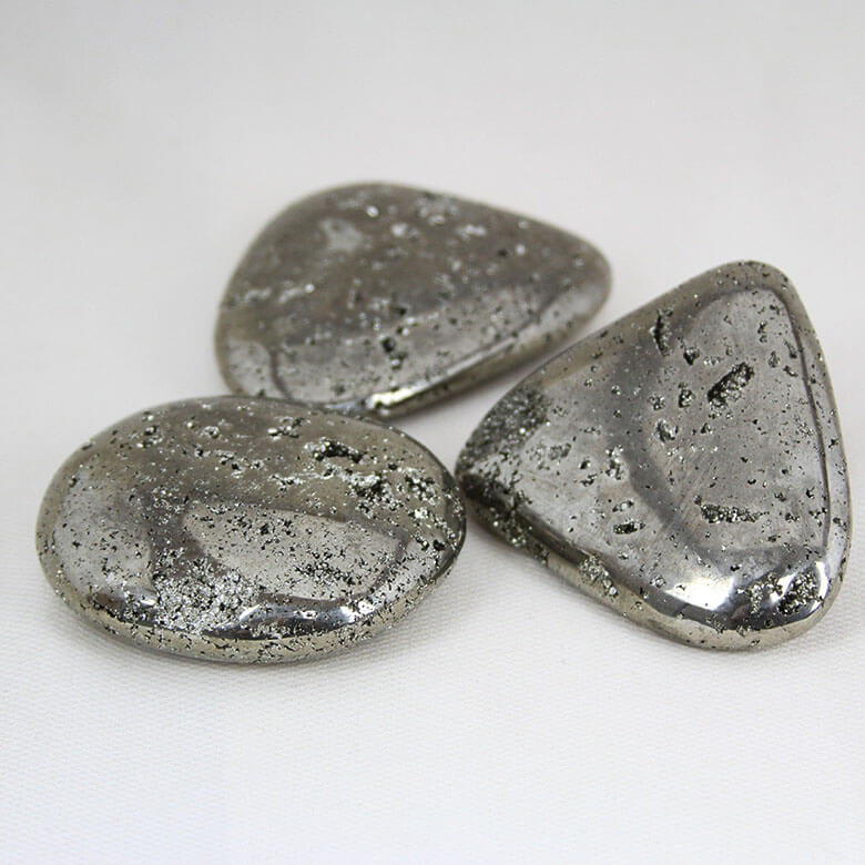 Cabochon made from the surface of pyrite crystal
