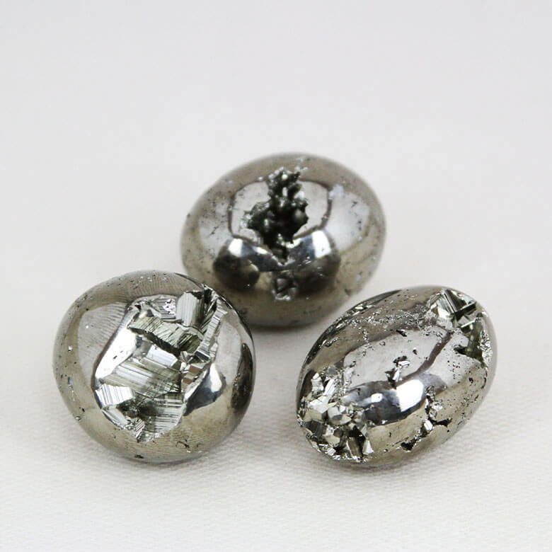 Pyrite cocada gratitude stone tiny Sterling silver moon pendant with crushed pyrite crystals