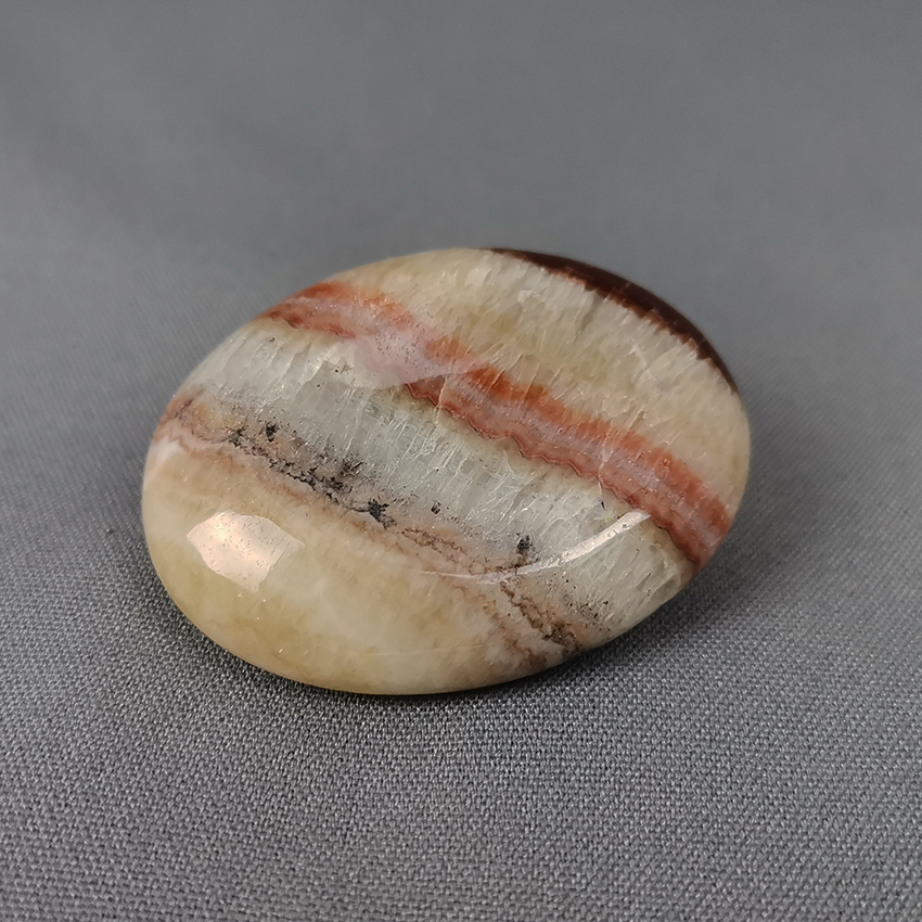 Pink aragonite premium grade worry stone