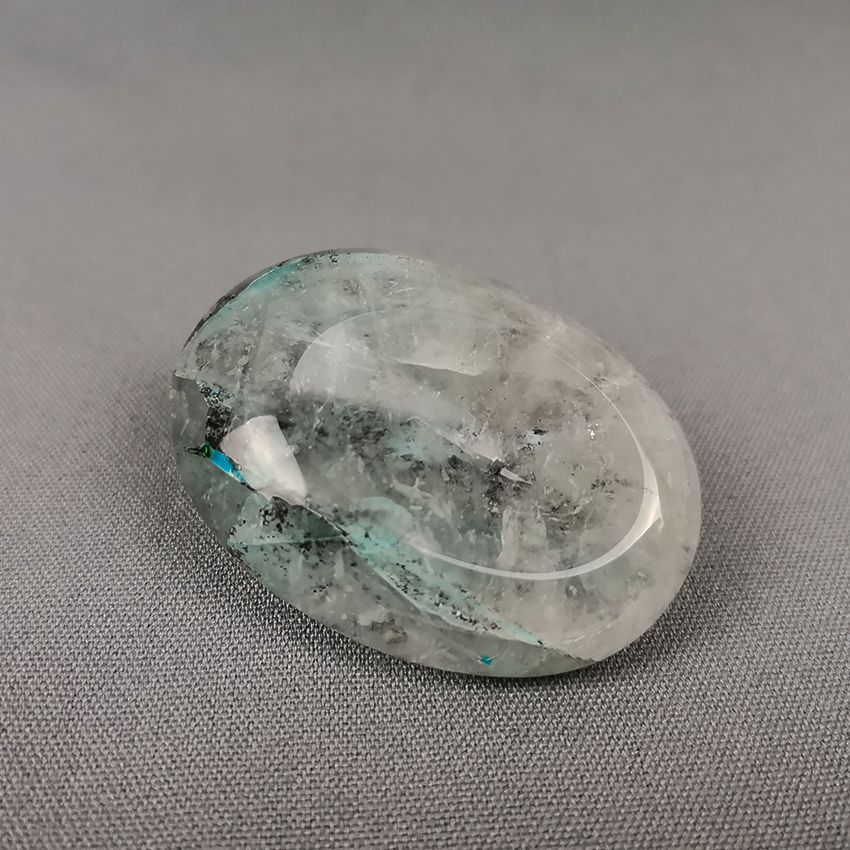 Quartz with Chrysocolla worry stone ethical crystals Gemrock
