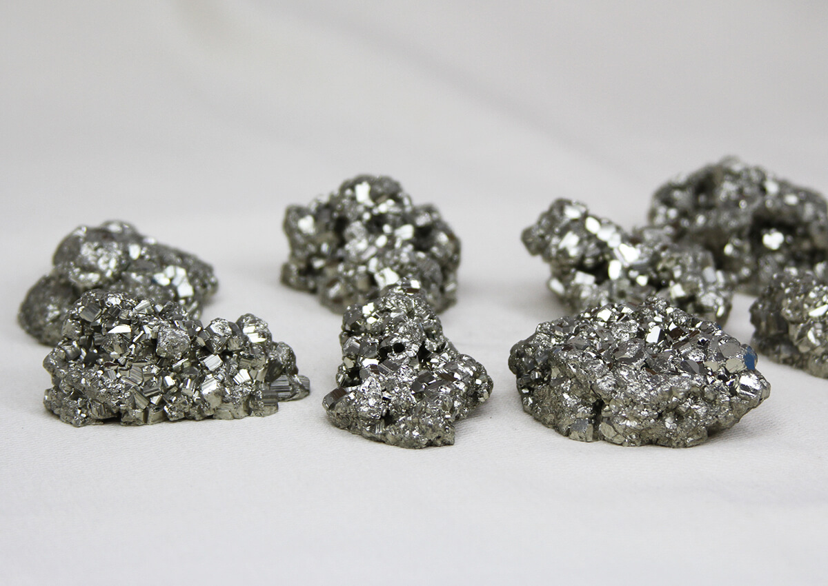 flat pyrite crystal cluster incense base