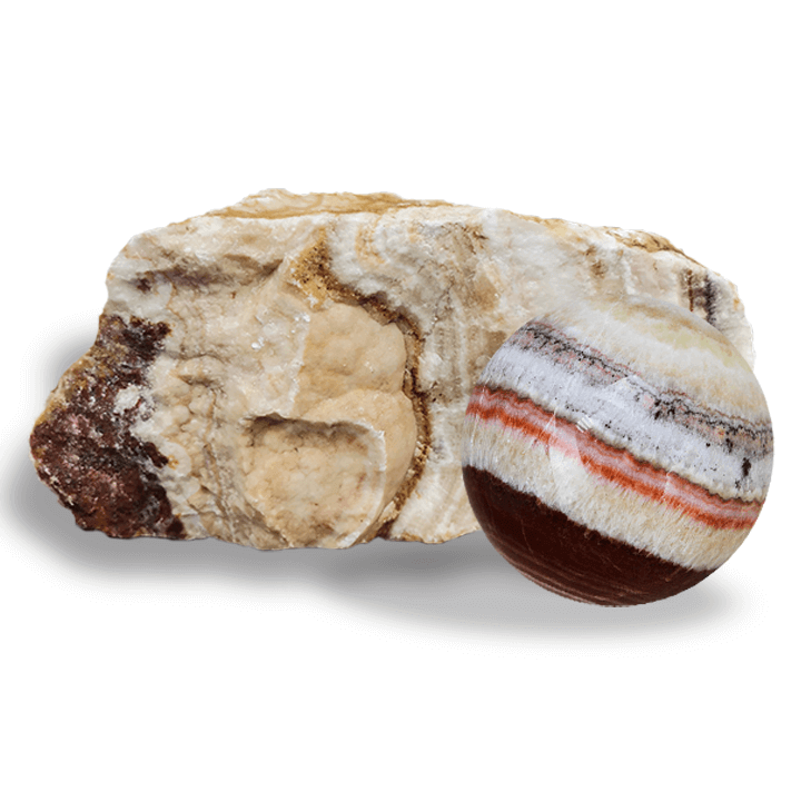 pink aragonite with sphere