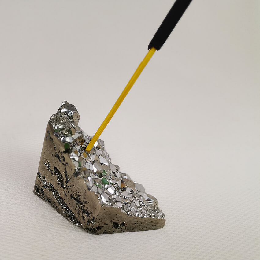 polished small pyrite incense base 02