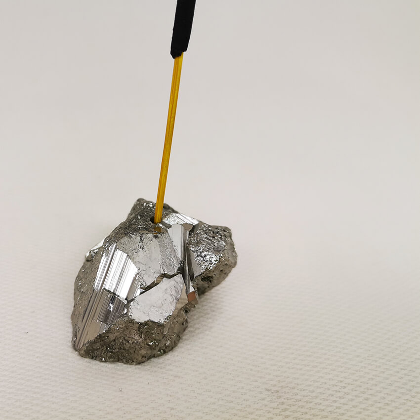 small pyrite cube crystal incense base 2