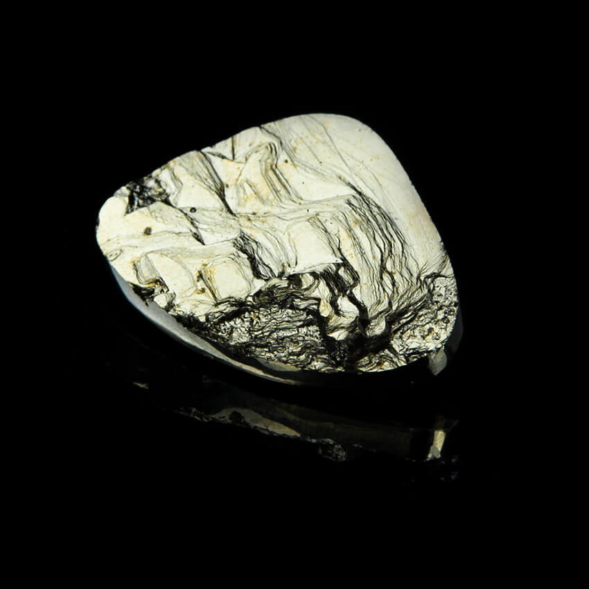 Pyrite cab 03 tiny Cabochon made from the surface of pyrite crystal