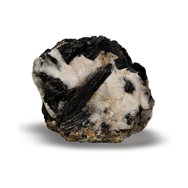 turmaline crystal in calcite Huanucite Sphere