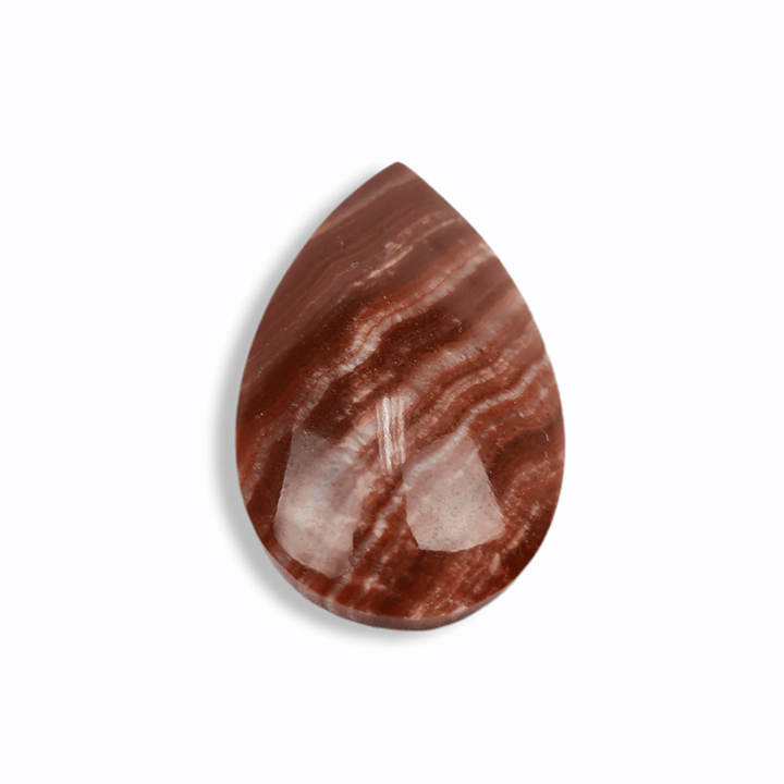 drop shaped Master Cabochon made from red Aragonite