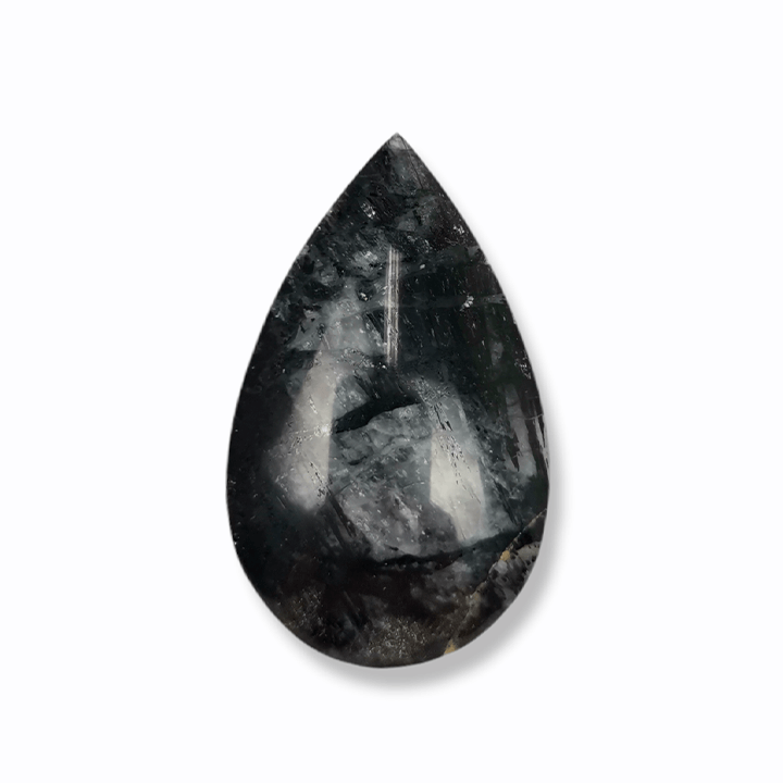 drop shaped Master Cabochon made from tourmaline in quartz