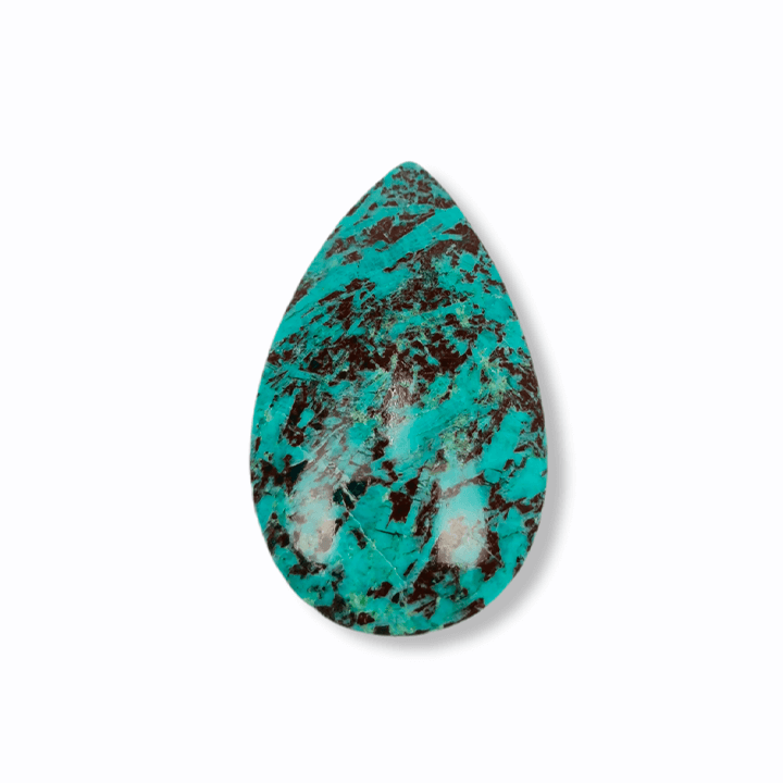 drop shaped Master Cabochon made from turquoise chrysocolla