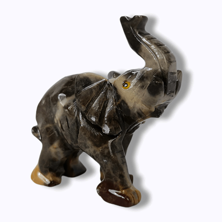 elephant carved in soapstone e t