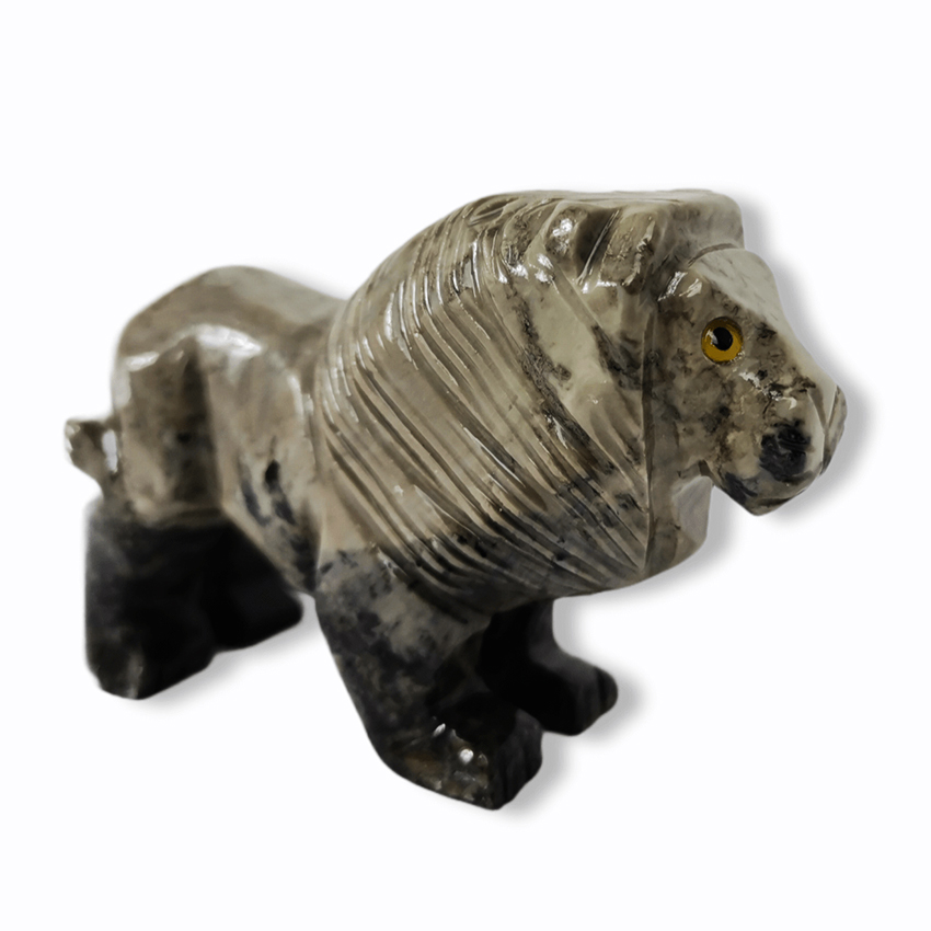 lion carved in soapstone e t