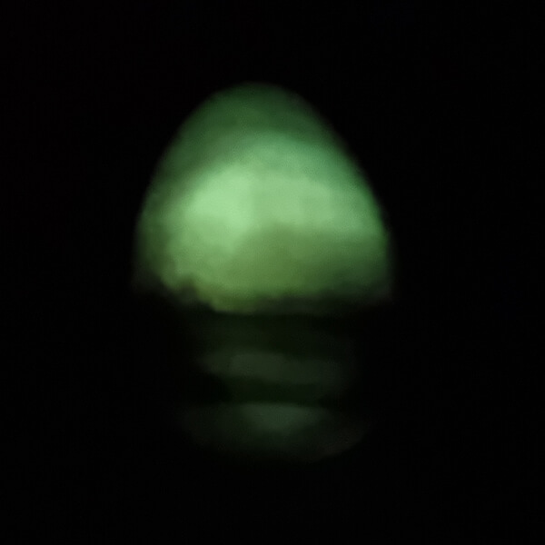phosphorescent peruvian ping aragonite glowing in the dark