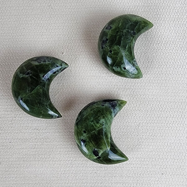 Green jade crescent moons