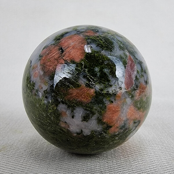Rhodonite with Epidote and Quartz Sphere