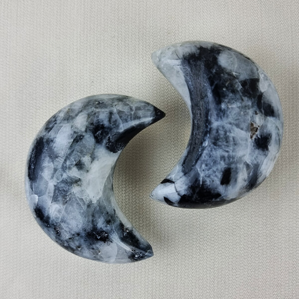 Black Tourmaline in Quartz crystal moons ethical crystals Gemrock
