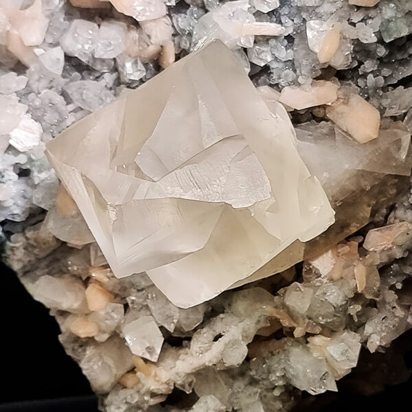 Calcite on Apophyllite and Stilbite from Jagaon India