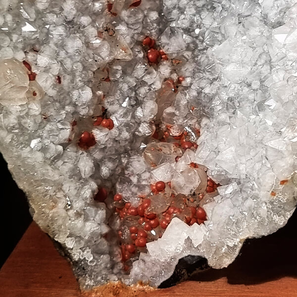 Red Fluorite on Calcite on Quartz from Ahmednagar india