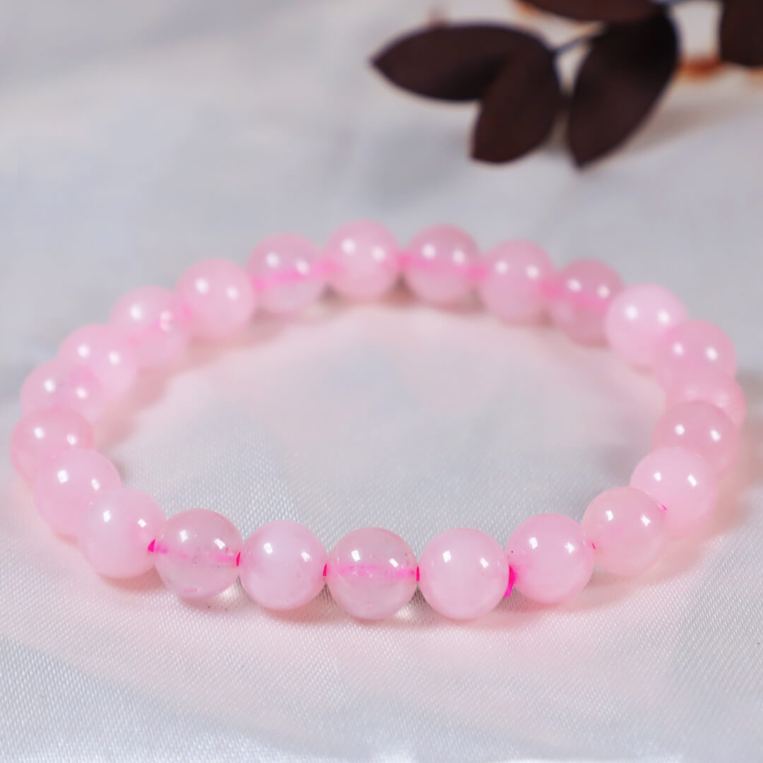 Rose Quartz Crystal Bracelet made in India