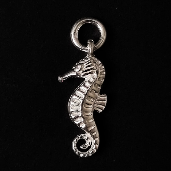 Silver seahorse charm