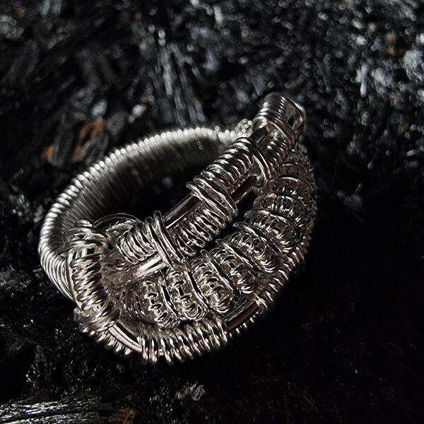 AN-SA-004 a anillo hecho a mano de hilo de plata fina ti fine silver wire ring<br />