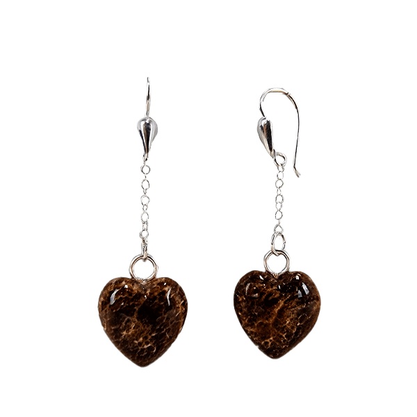 Aragonite heart earrings ethical crystal jewelry Gemrock