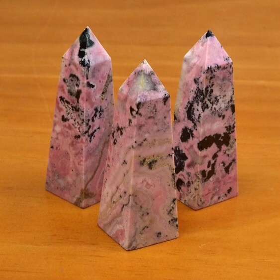 Rhodonite obelisks ethical crystals Gemrock
