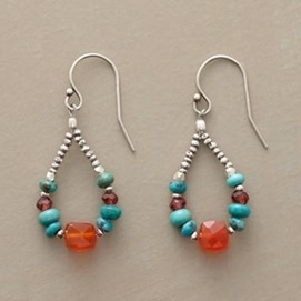CVhrysocolla heart earrings