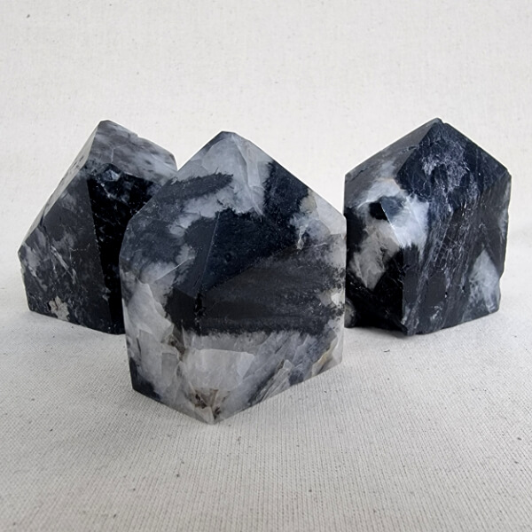 Black Tourmaline in Quartz free forms ethical crystals Gemrock