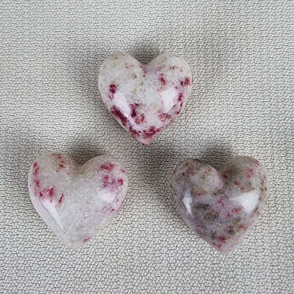 Cherry Blossom Stone hearts cinnabrite ethical crystals Gemrock