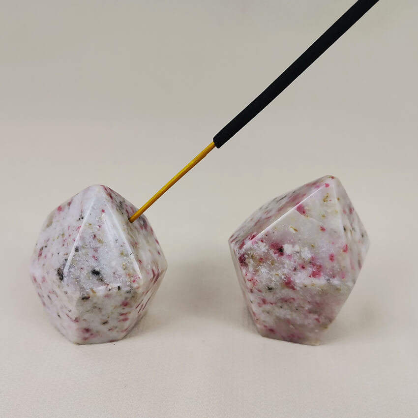 Cherry Blossom Stone incense stands cinnabrite ethical crystals Gemrock