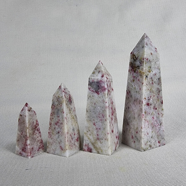 Cherry Blossom Stone obelisk tower cinnabrite ethical crystals Gemrock