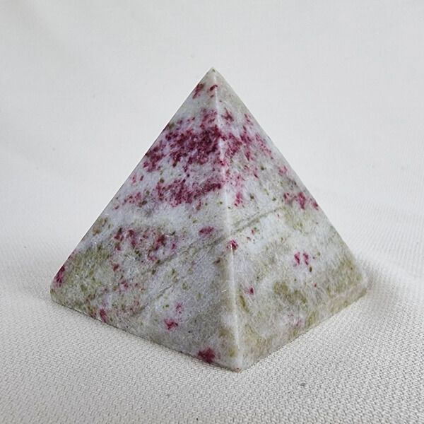 Cherry Blossom Stone pyramid cinnabrite ethical crystals Gemrock