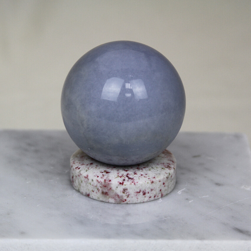 Cherry Blossom Stone sphere stand cinnabrite ethical crystals Gemrock