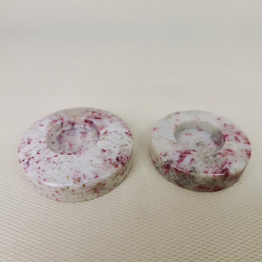 Cherry Blossom Stone sphere stands cinnabrite ethical crystals Gemrock