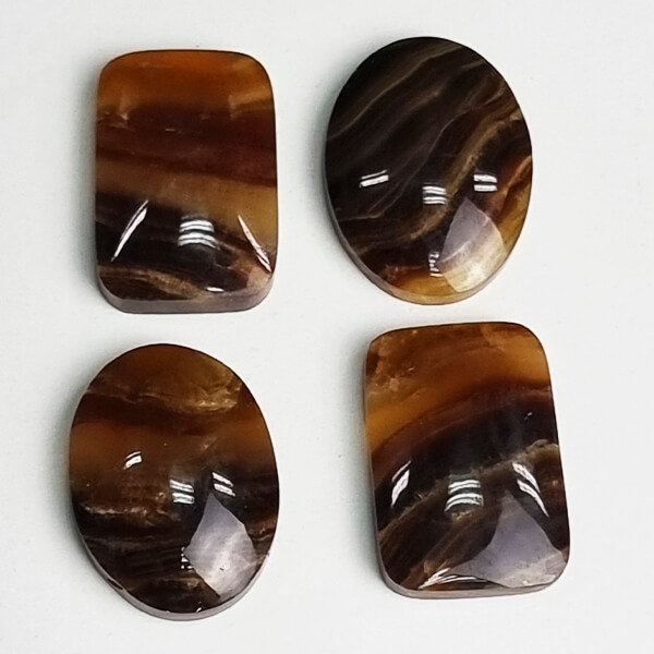Chocolate Calcite cabochons ethical crystals Gemrock