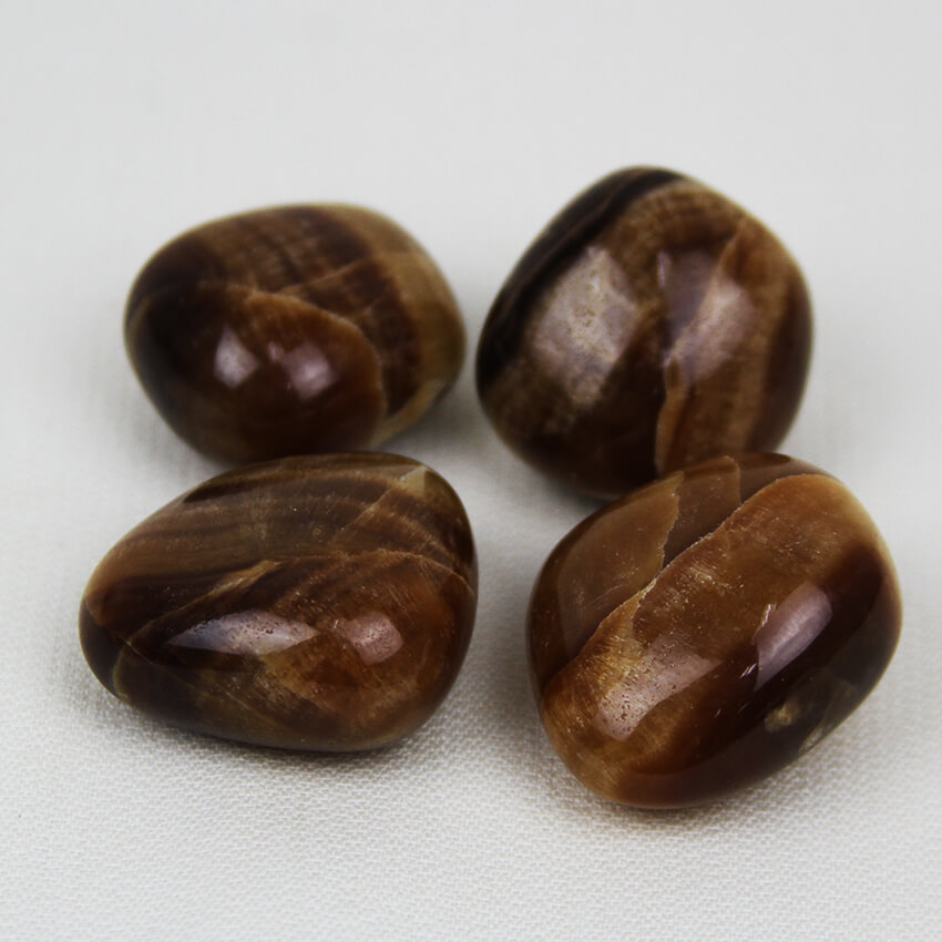 Chocolate Calcite tumbled Stones ethical crystals Gemrock