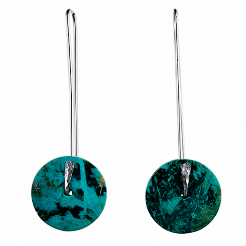 Chrysocolla sterling silver earrings ethical crystal jewelry Gemrock 06