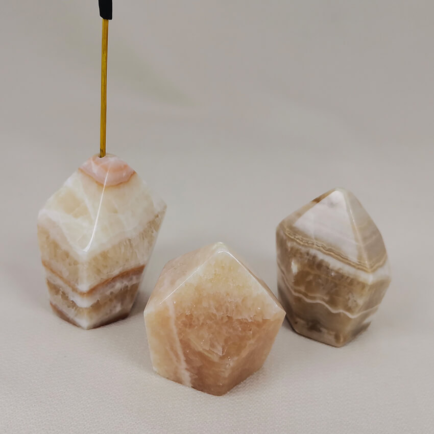 Coati Aragonite incense stands ethical crystals Gemrock