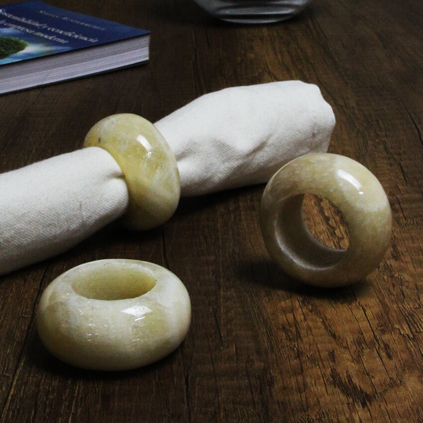 Coati Aragonite napkin rings ethical crystals Gemrock 3