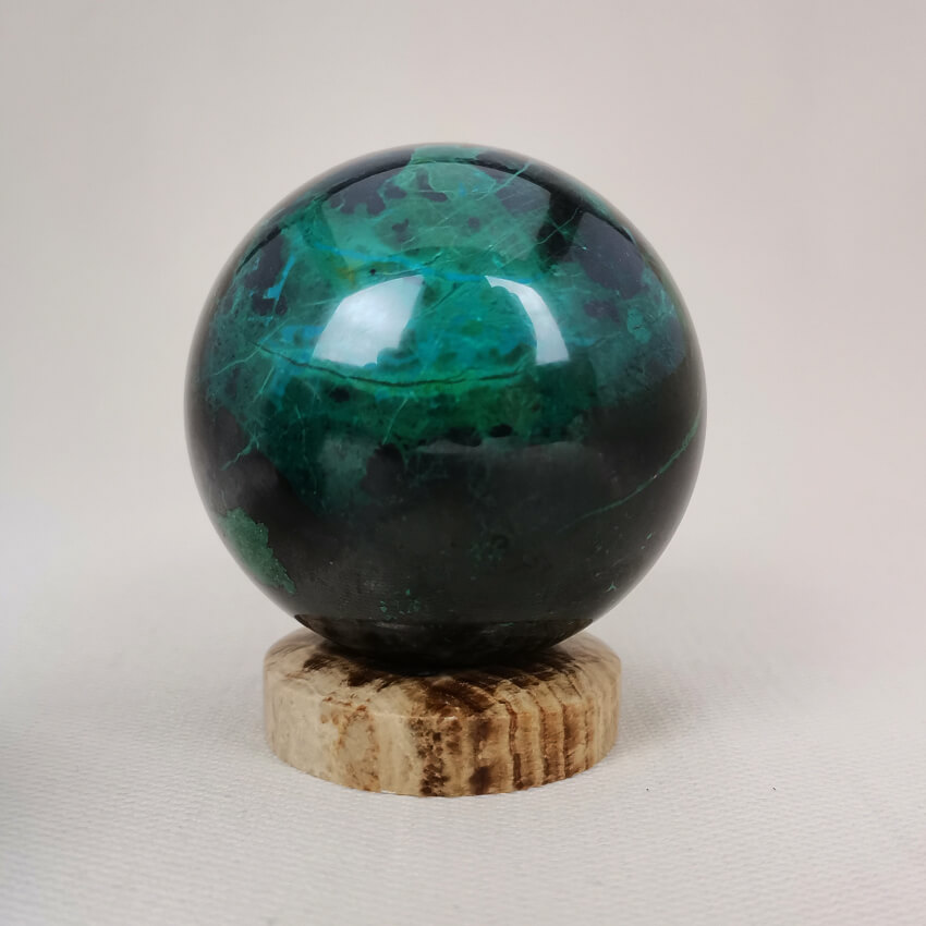 Ethical Aragonite Crystal Sphere stands Gemrock