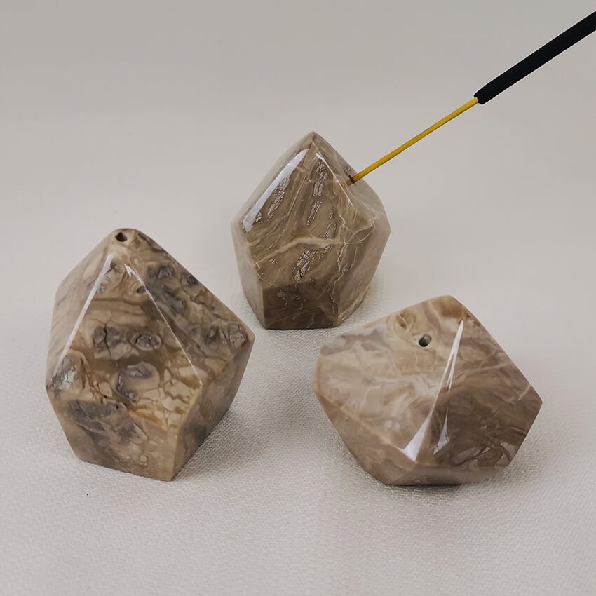 Ethical Caramel Calcite Crystal Incense stand Gemrock