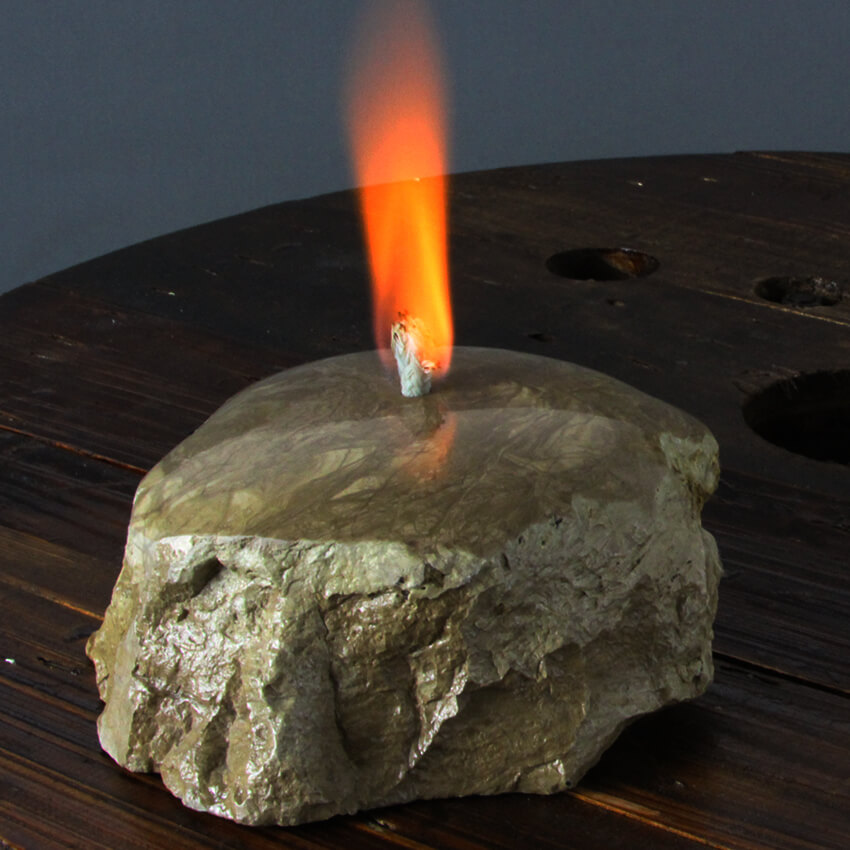 Ethical Caramel Calcite Crystal Oil Lamp Gemrock