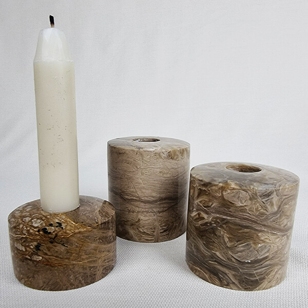 Ethical Caramel Calcite Crystals Candle Holder Gemrock
