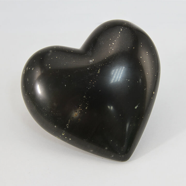 Ethical Peruvian Black Jade Crystal Heart Lemurian Jade Gemrock
