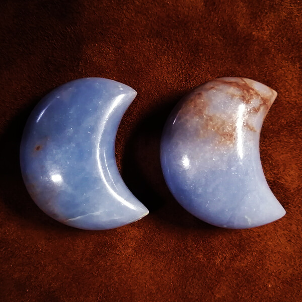 Ethically sourced Angelite Crystal Moon Gemrock